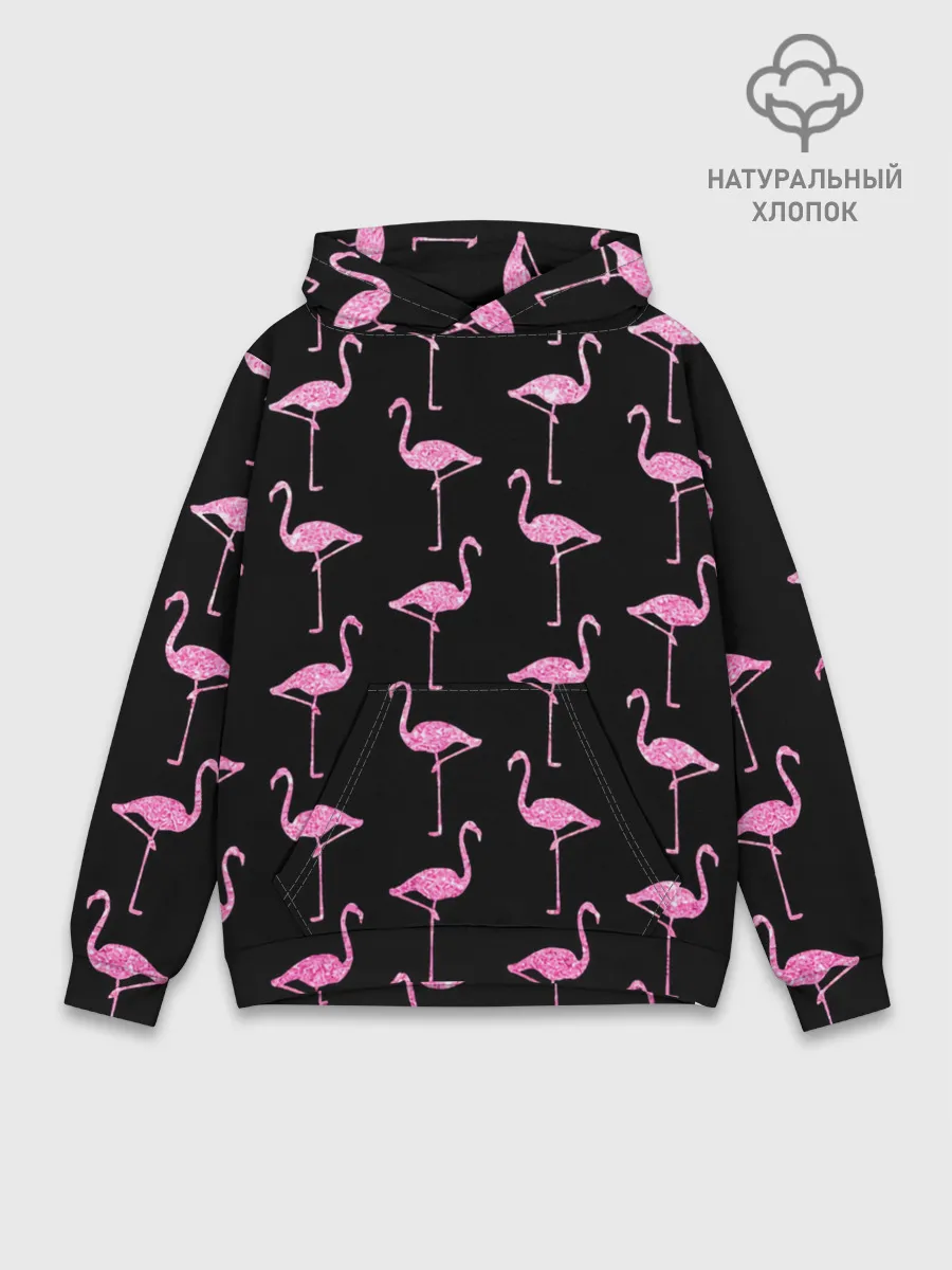 Худи мужской база хлопок / Фламинго | Чёрная