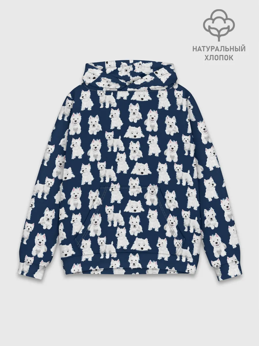 Худи мужской база хлопок / Собаки Пушистики