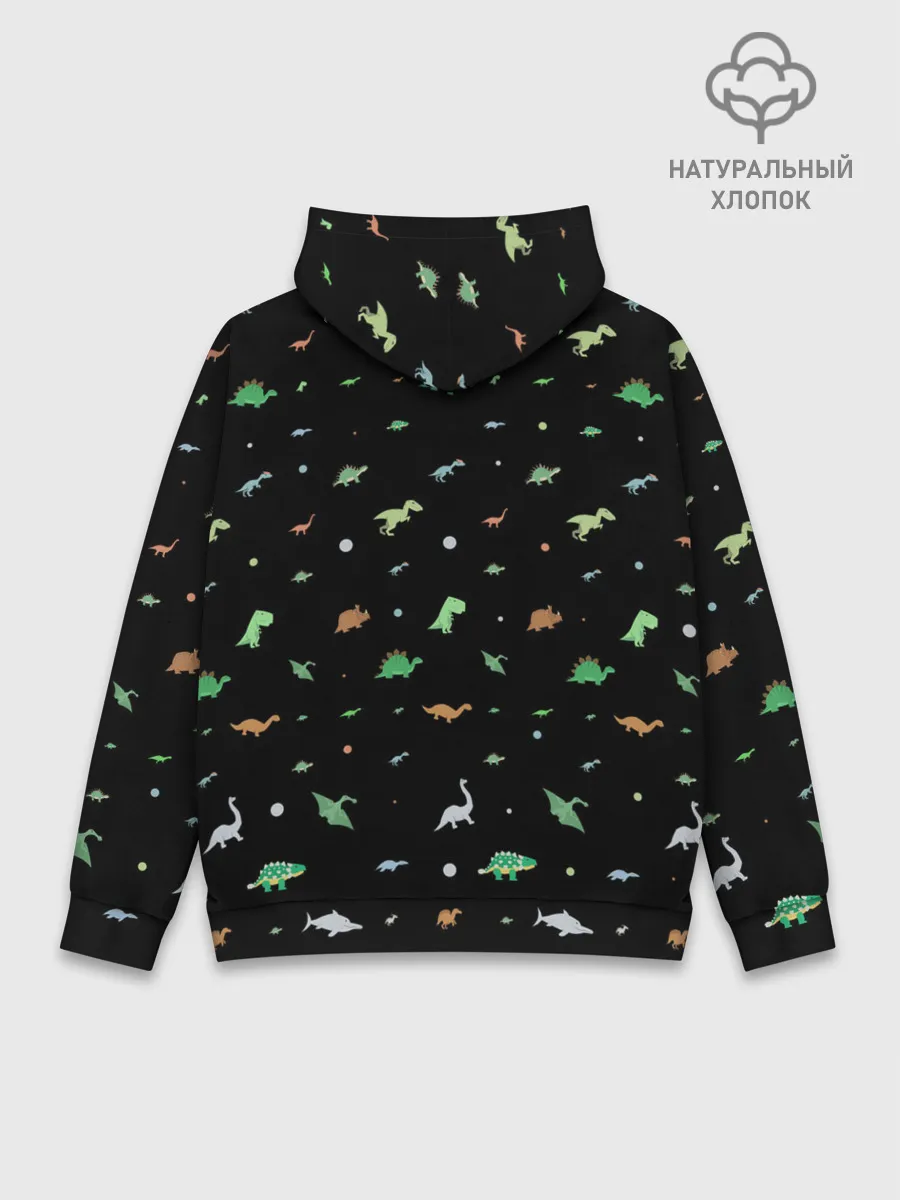 Худи мужской база хлопок / Динозаврики