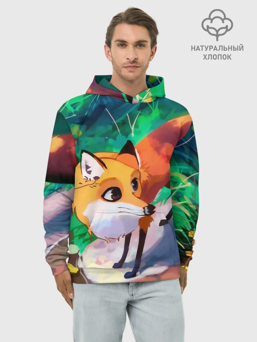Худи мужской база хлопок / Лисичка