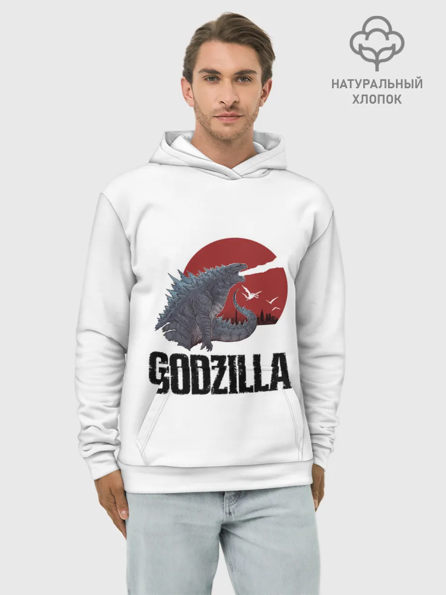 Худи мужской база хлопок / Годзилла