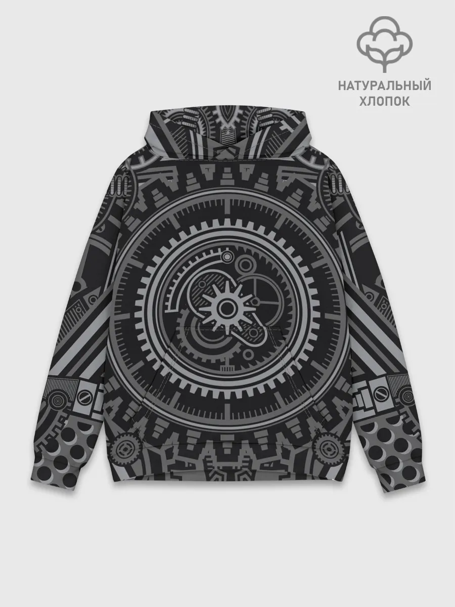 Худи мужской база хлопок / Стимпанк Механизмы