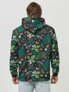 Худи мужской база хлопок / Лесные листочки цветочки