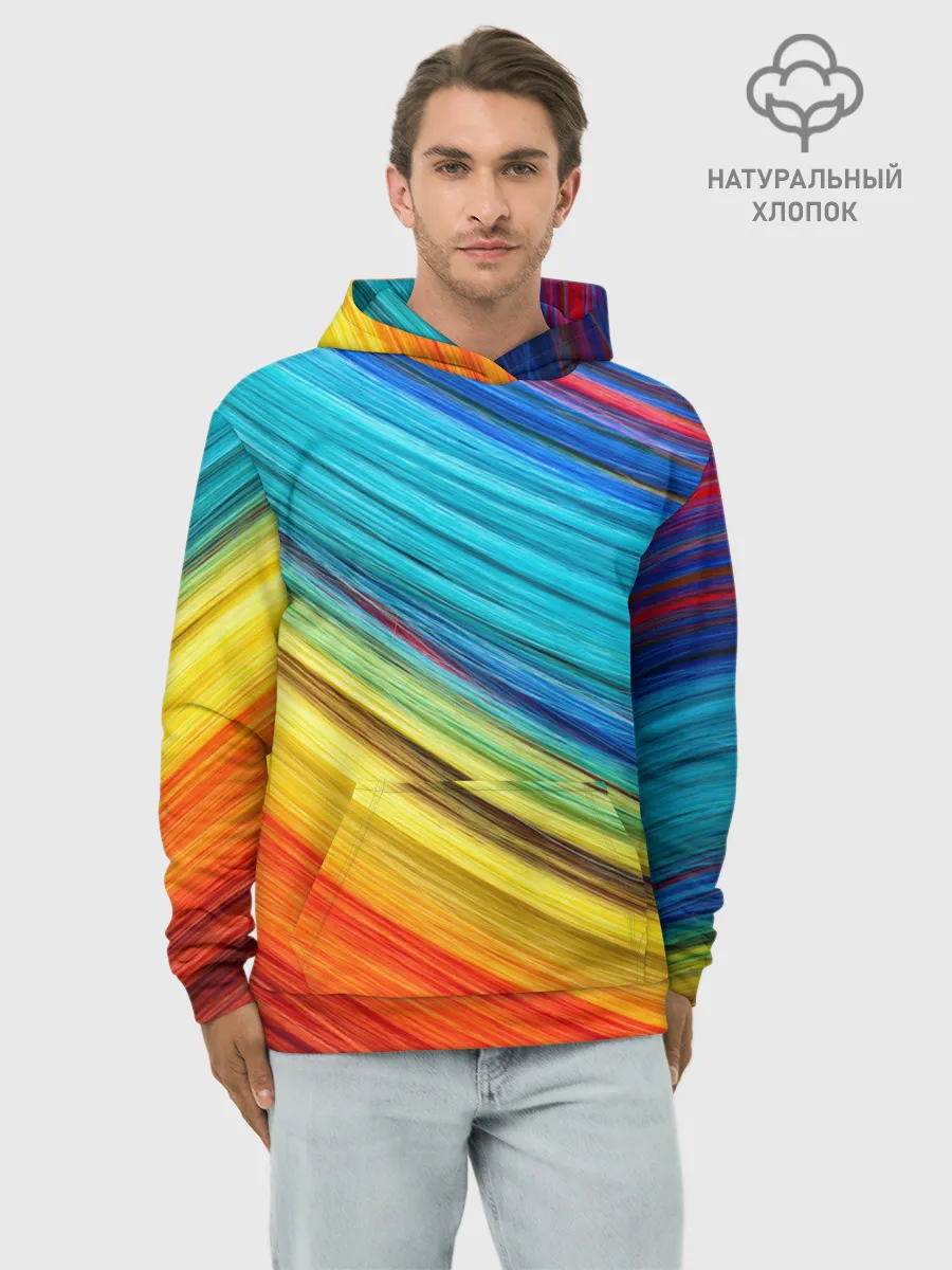 Худи мужской база хлопок / цветной мех диагональ