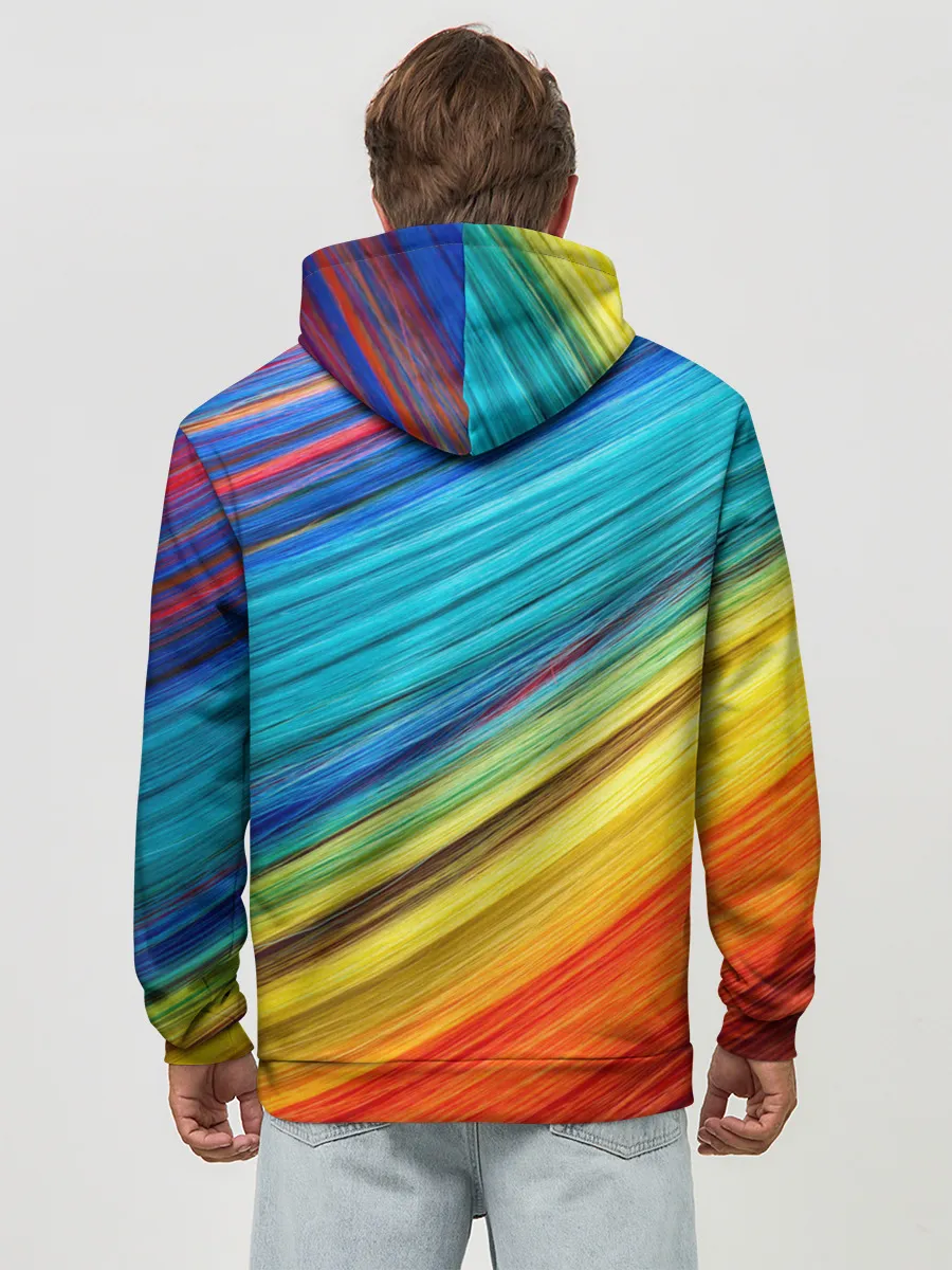 Худи мужской база хлопок / цветной мех диагональ