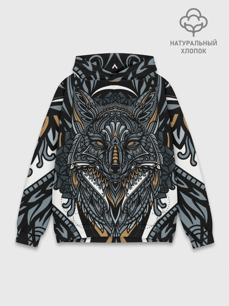 Худи мужской база хлопок / Рисунок лиса