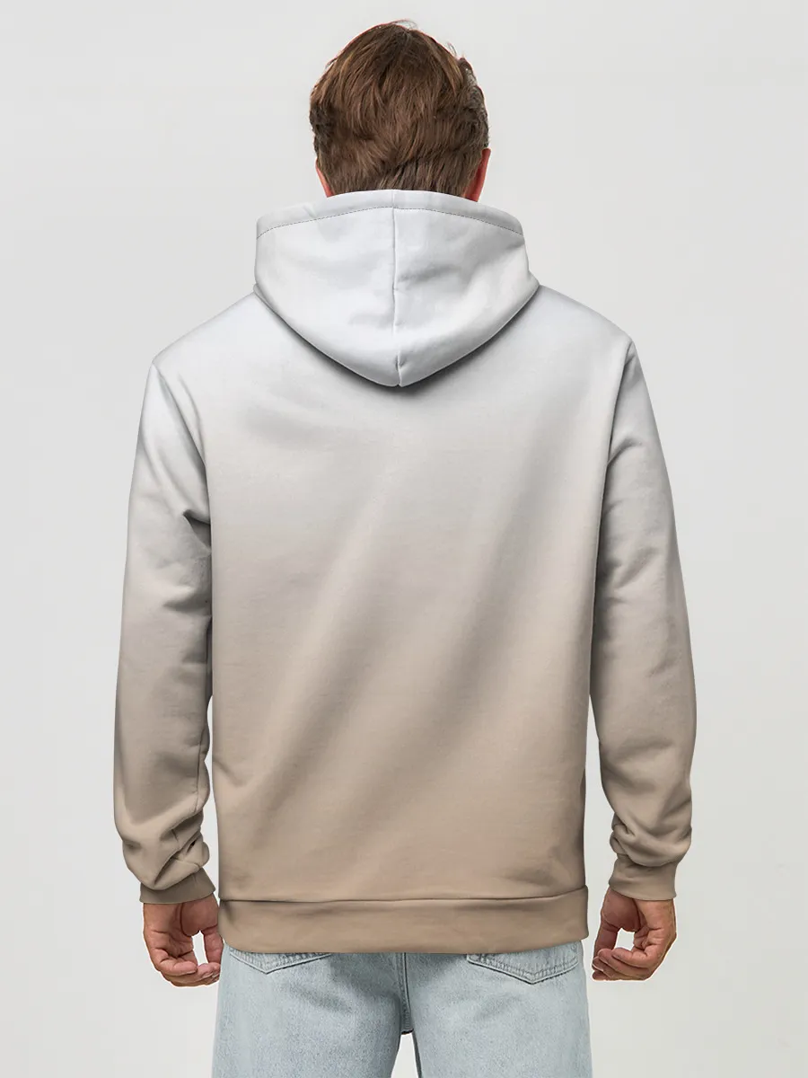 Худи мужской база хлопок / бело-рыжий котенок реализм