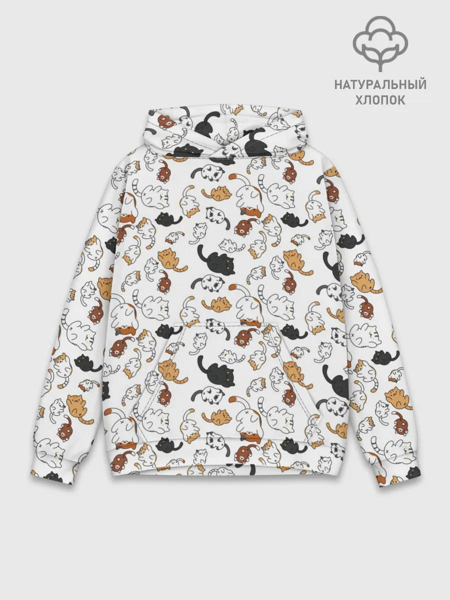 Худи мужской база хлопок / Коты