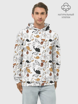 Худи мужской база хлопок / Коты