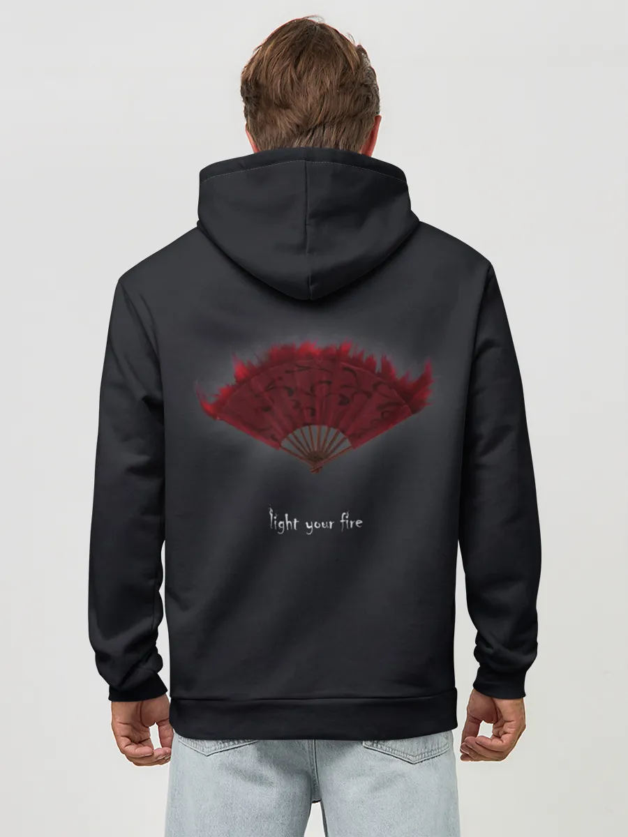 Худи мужской база хлопок / light your fire