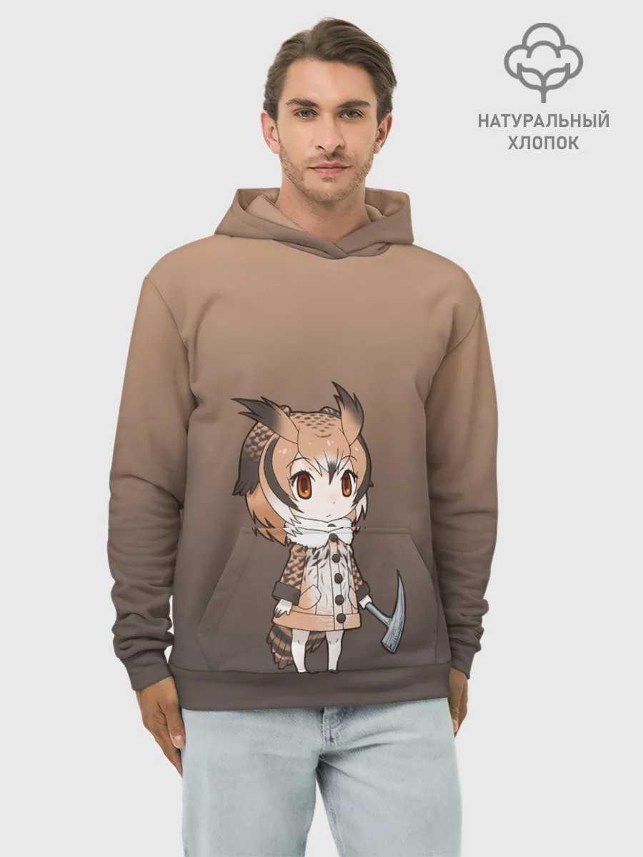 Худи мужской база хлопок / девочка сова с топром
