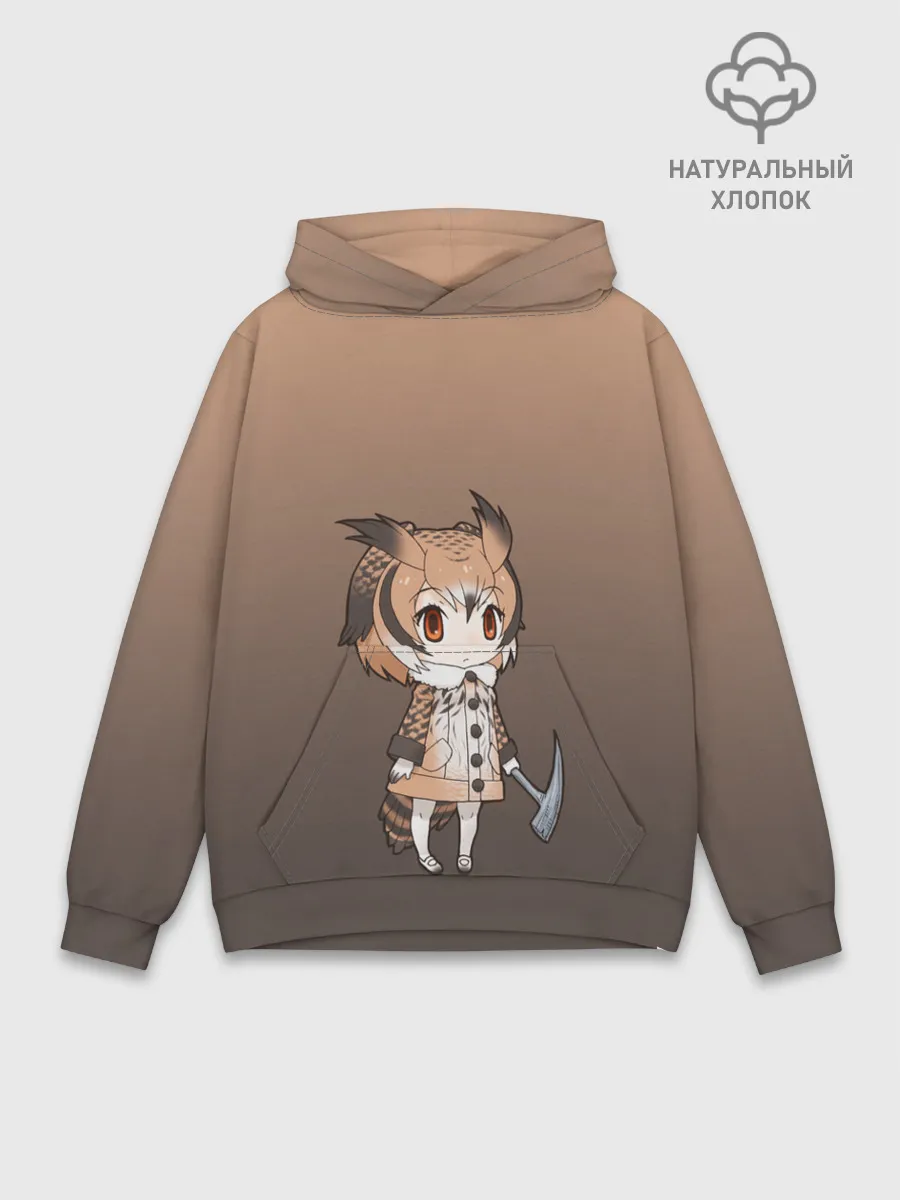 Худи мужской база хлопок / девочка сова с топром