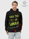 Худи мужской база хлопок / WAKE THE F*** UP SAMURAI