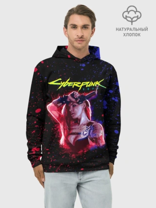 Худи мужской база хлопок / Cyberpunk 2077 девушка