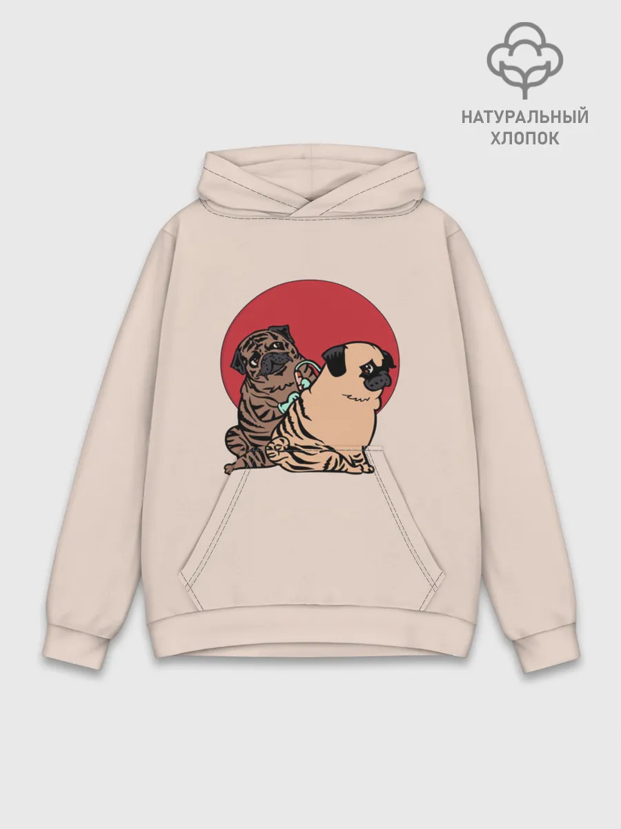 Худи мужской база хлопок / Мопсы | Тату мастер