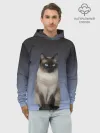 Худи мужской база хлопок / сиамская милая кошечка