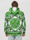 Худи мужской база хлопок / Славянский Узор Зеленый