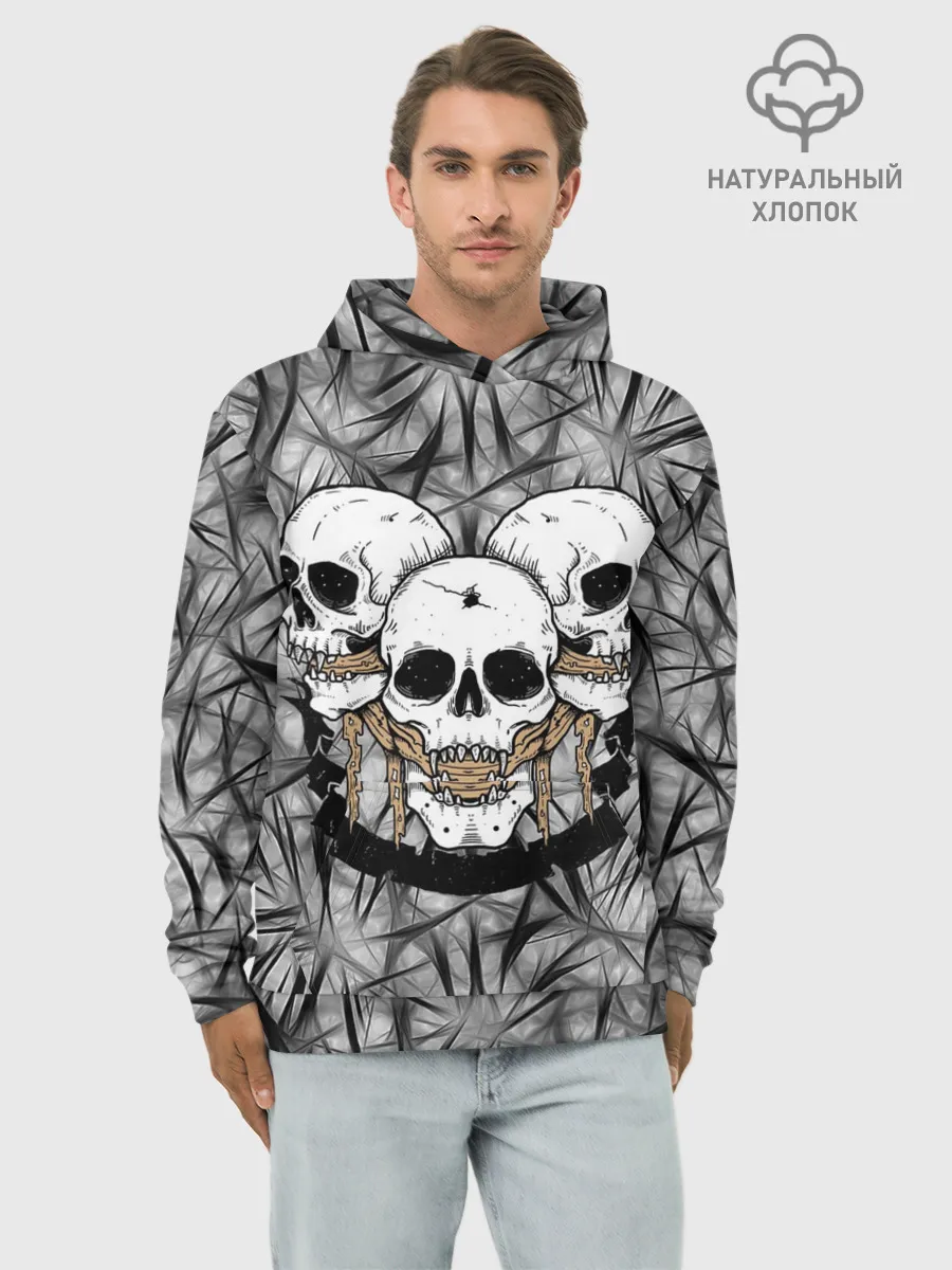 Худи мужской база хлопок / Черепа