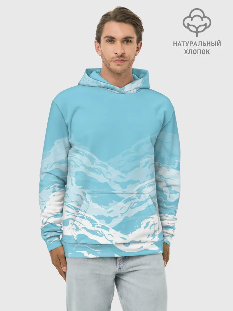 Худи мужской база хлопок / Волны