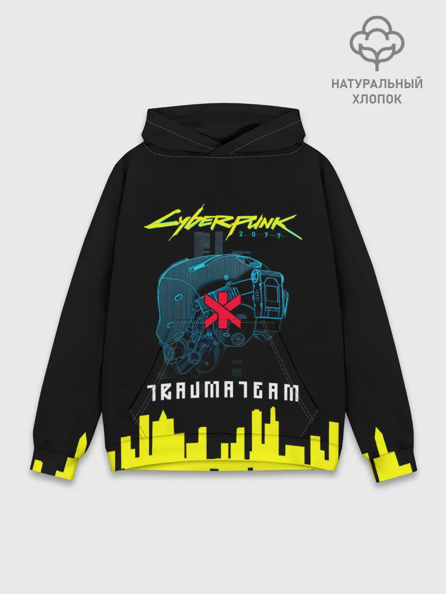 Худи мужской база хлопок / TRAUMA TEAM Cyberpunk 2077