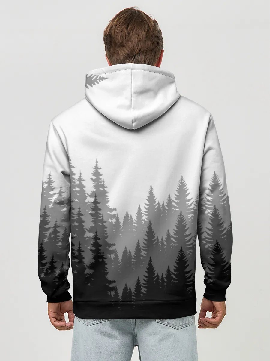 Худи мужской база хлопок / Темный Лес
