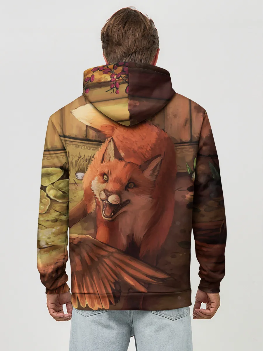 Худи мужской база хлопок / Хищная лисица