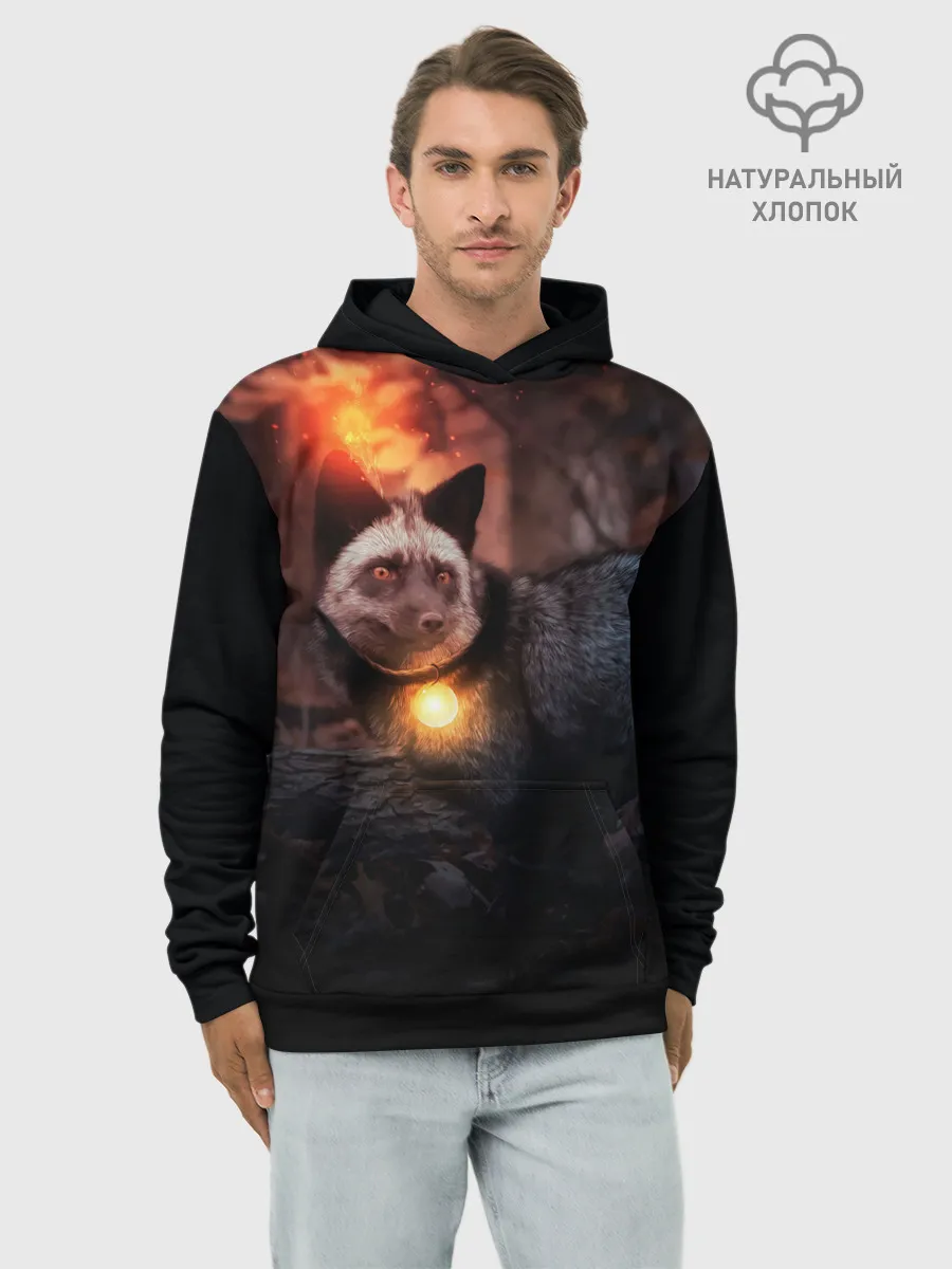 Худи мужской база хлопок / Волшебная лисица