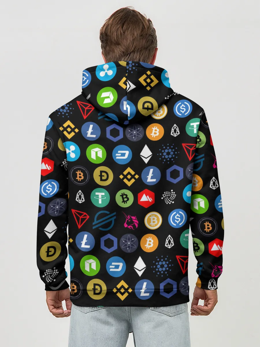 Худи мужской база хлопок / ЛОГОТИПЫ КРИПТОВАЛЮТ | CRYPTOCURRENCIES
