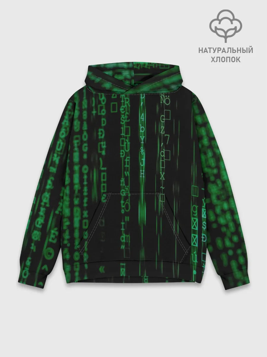 Худи мужской база хлопок / Матрица букв и чисел