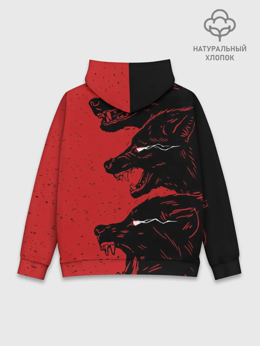 Худи мужской база хлопок / Evil Wolves