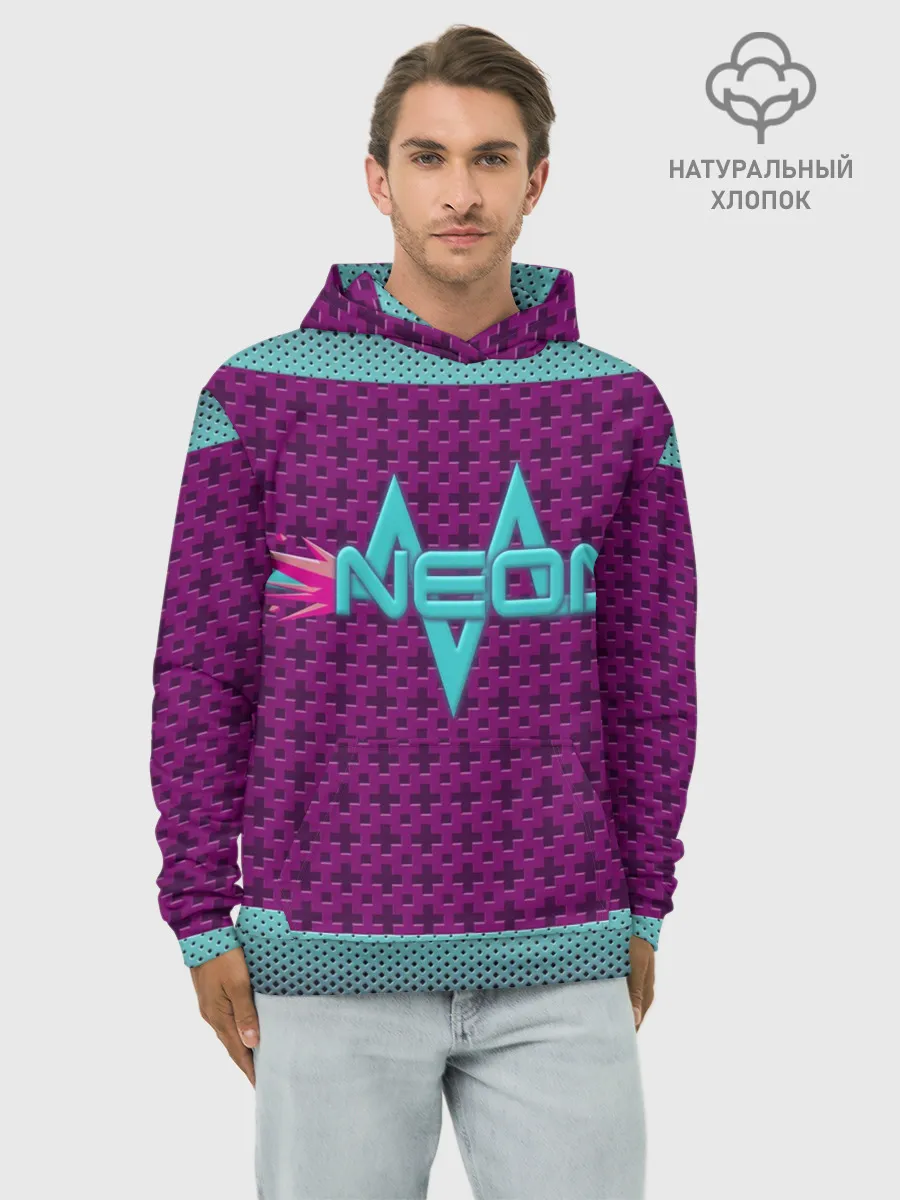 Худи мужской база хлопок / Неоновый гонщик
