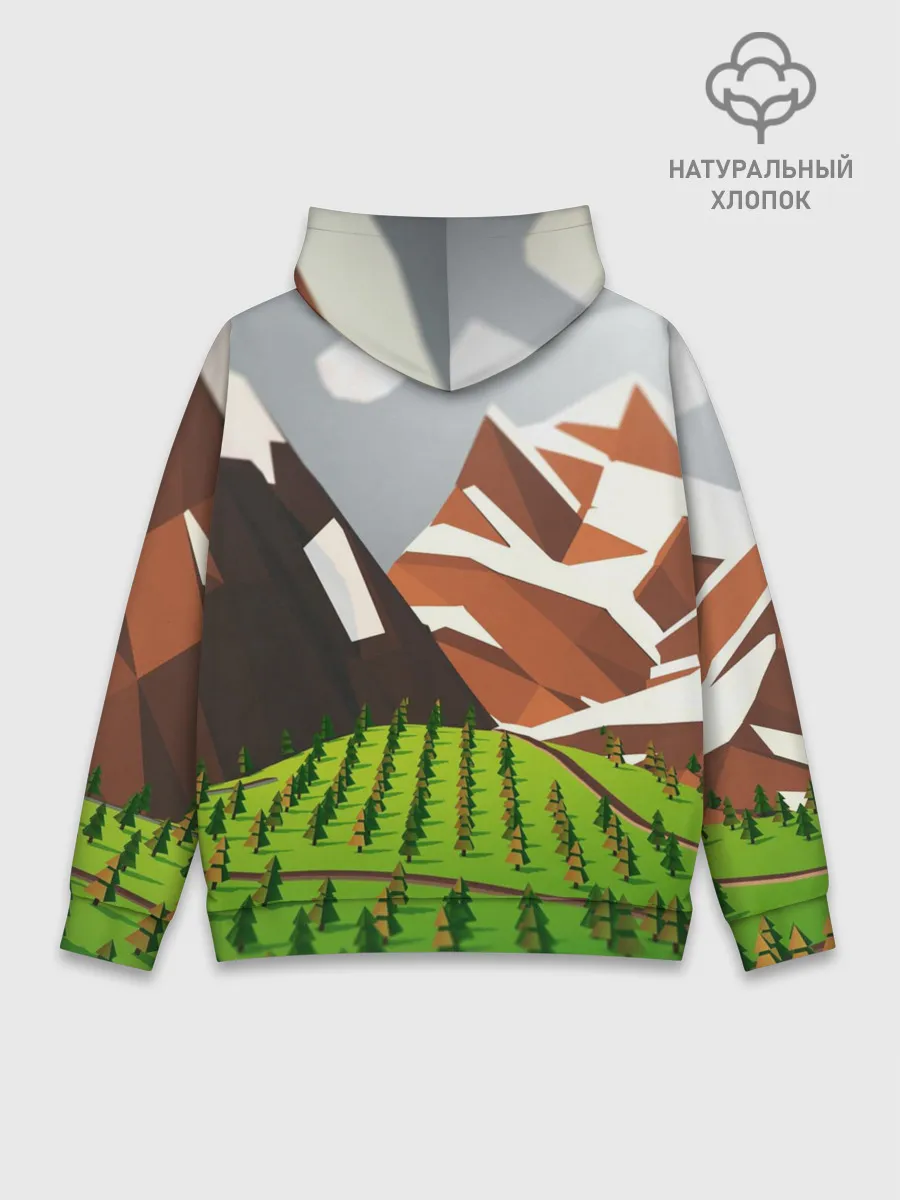 Худи мужской база хлопок / Горы