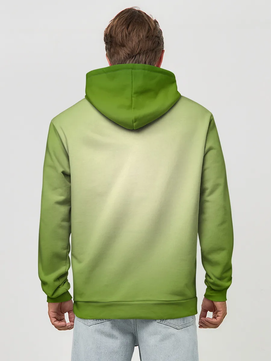 Худи мужской база хлопок / Билли Айлиш на зеленом фоне