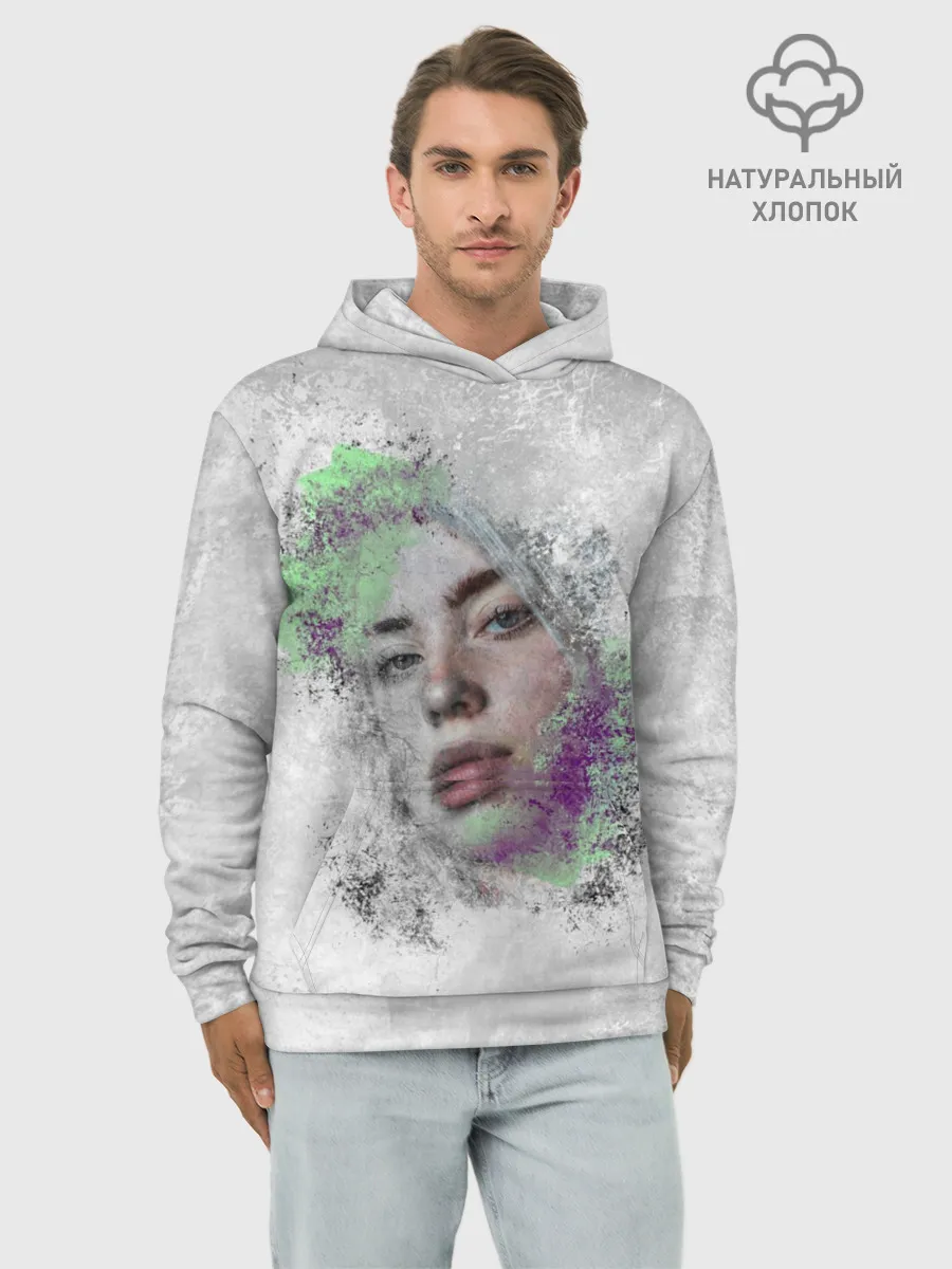 Худи мужской база хлопок / Билли Айлиш красочная