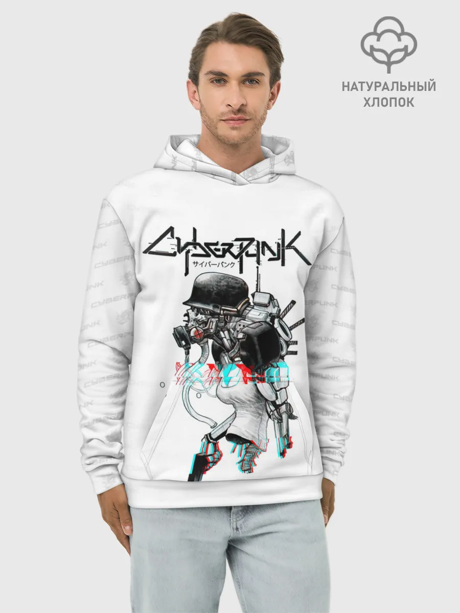 Худи мужской база хлопок / Cyberpunk 2077 КиберСкелет