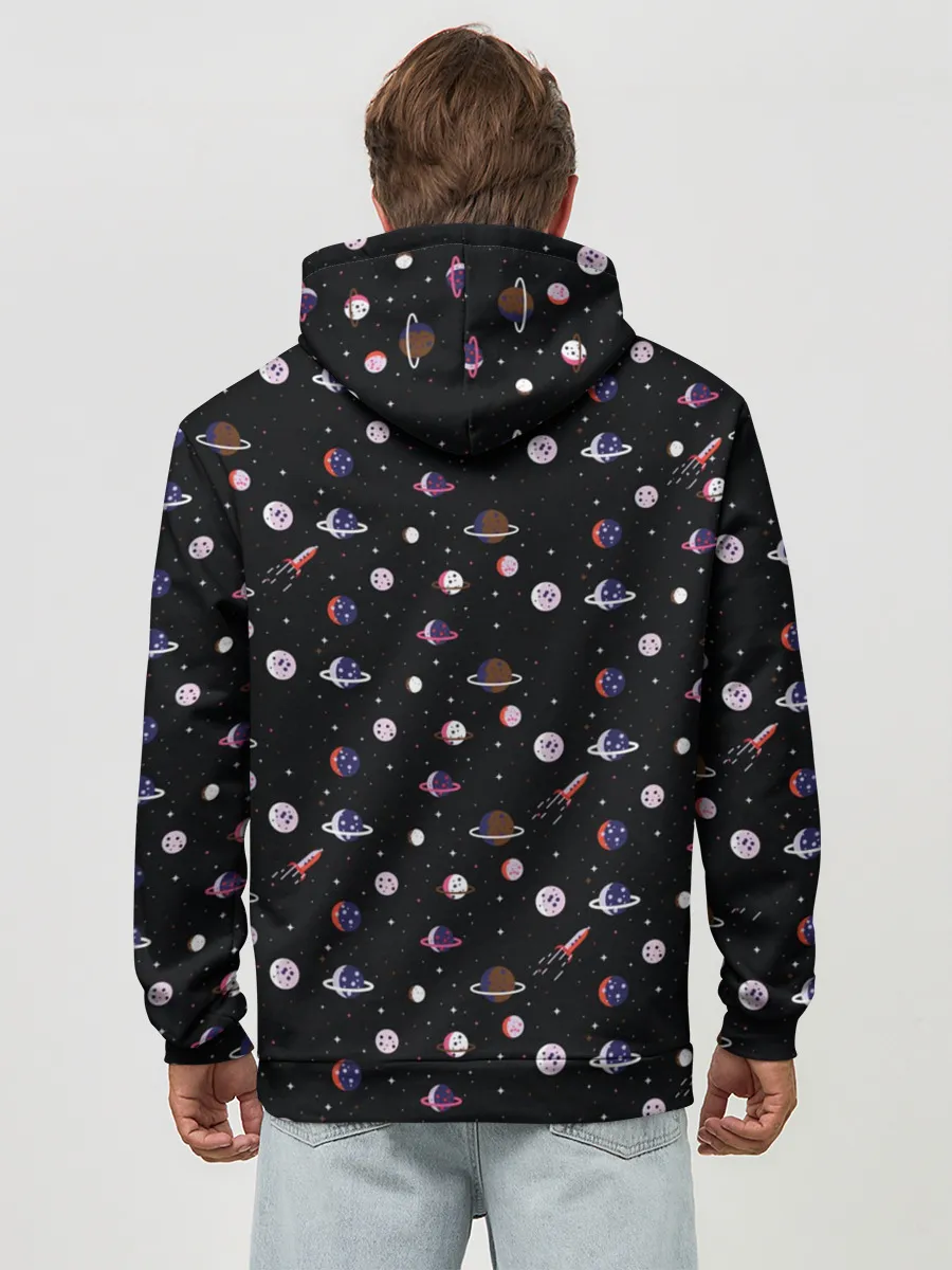 Худи мужской база хлопок / Космический Паттерн
