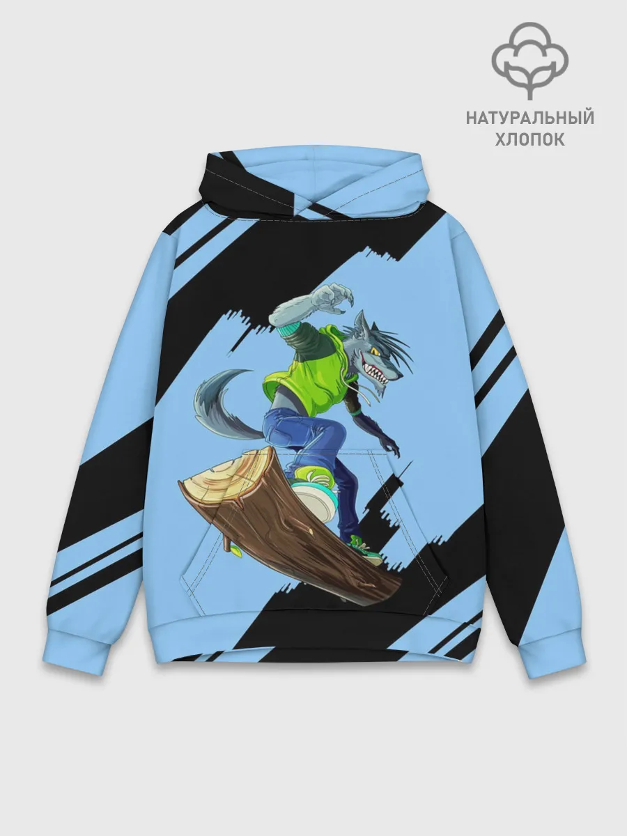 Худи мужской база хлопок / Волк