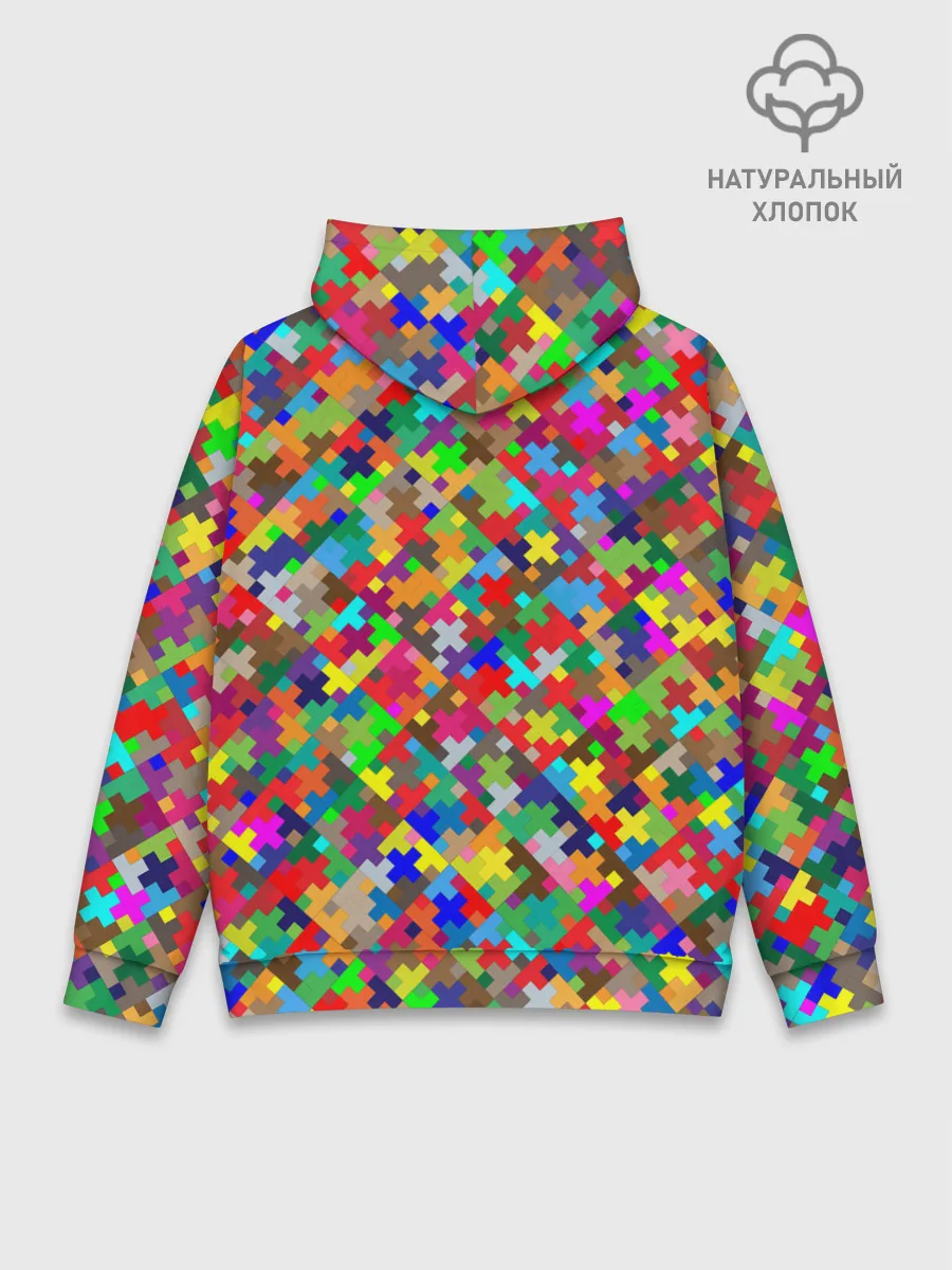 Худи мужской база хлопок / РАЗНОЦВЕТНЫЙ ПАЗЛ