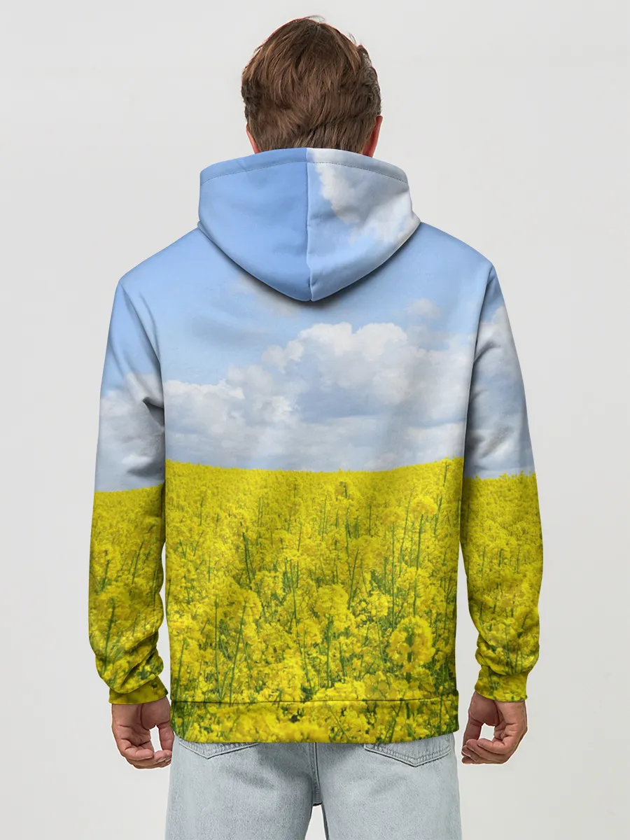 Худи мужской база хлопок / Желтый цвет весны