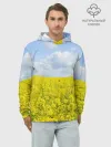 Худи мужской база хлопок / Желтый цвет весны