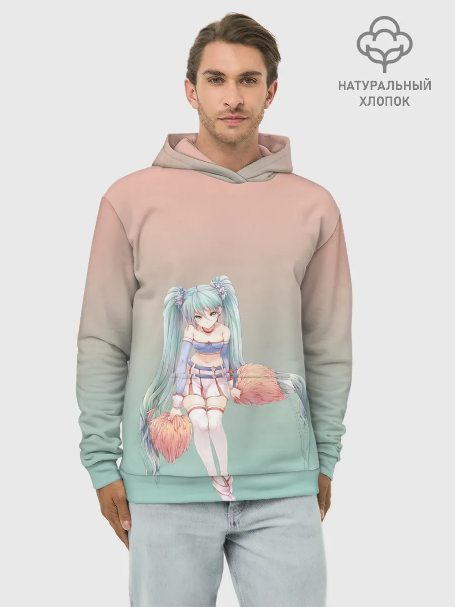 Худи мужской база хлопок / Чирлидерша с помпонами