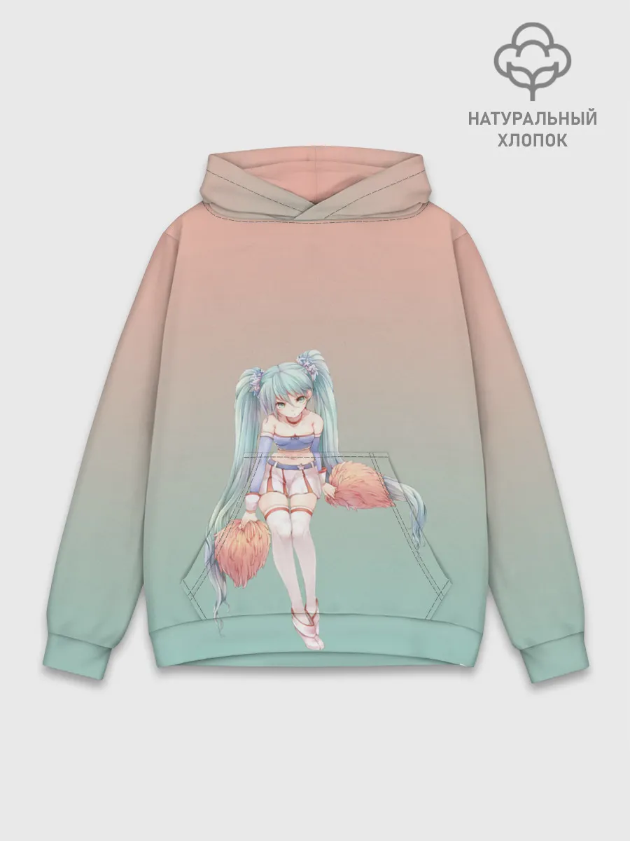 Худи мужской база хлопок / Чирлидерша с помпонами