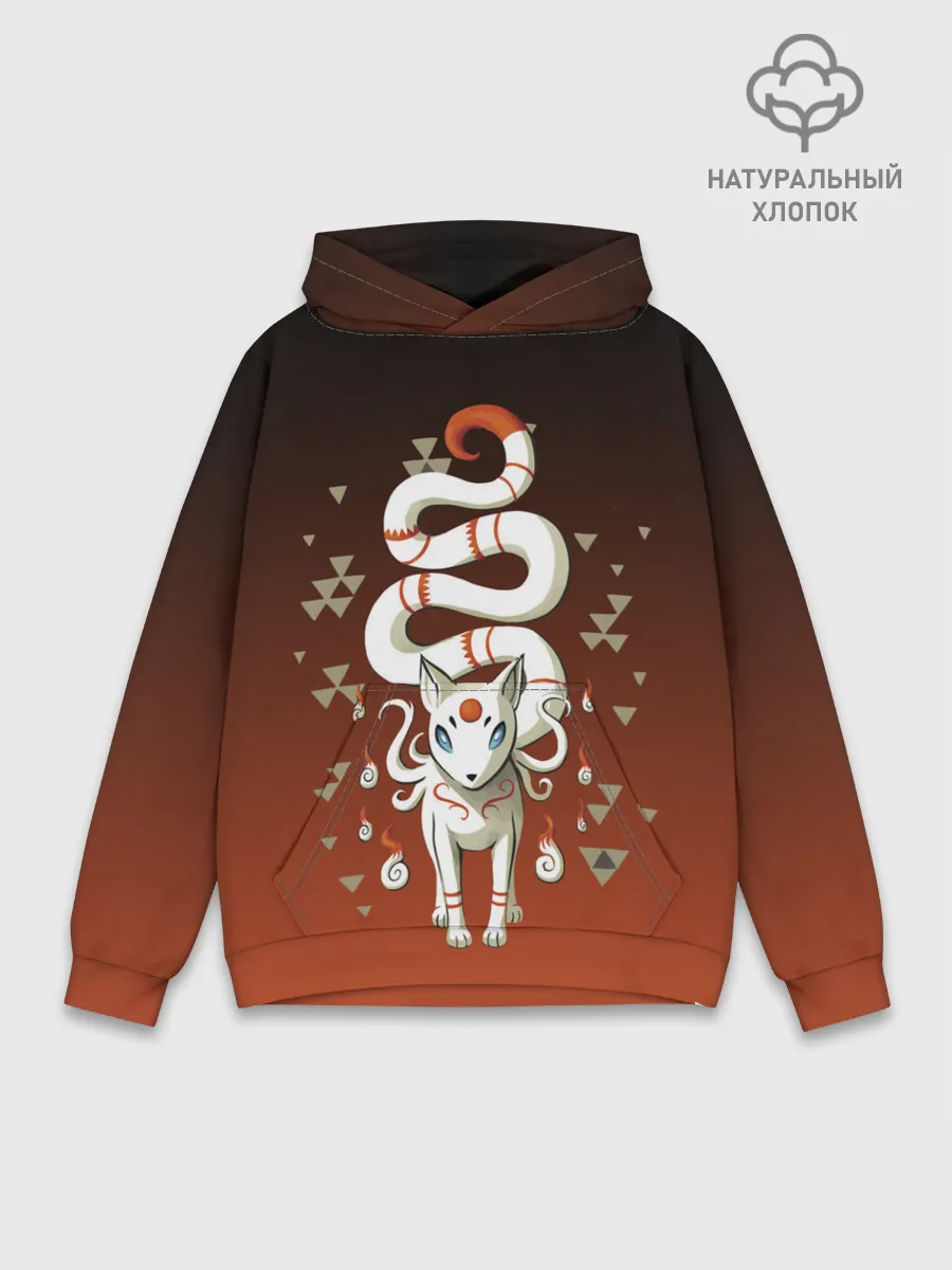 Худи мужской база хлопок / Длиннохвостая лисица Инари