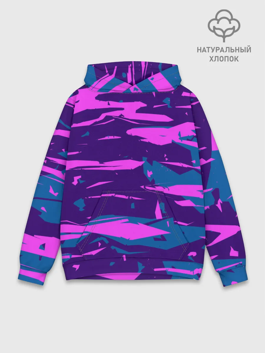 Худи мужской база хлопок / CYBERSTYLE NEON CAMOUFLAGE