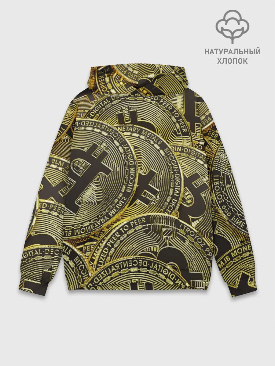 Худи мужской база хлопок / БИТКОИНЫ МОНЕТЫ