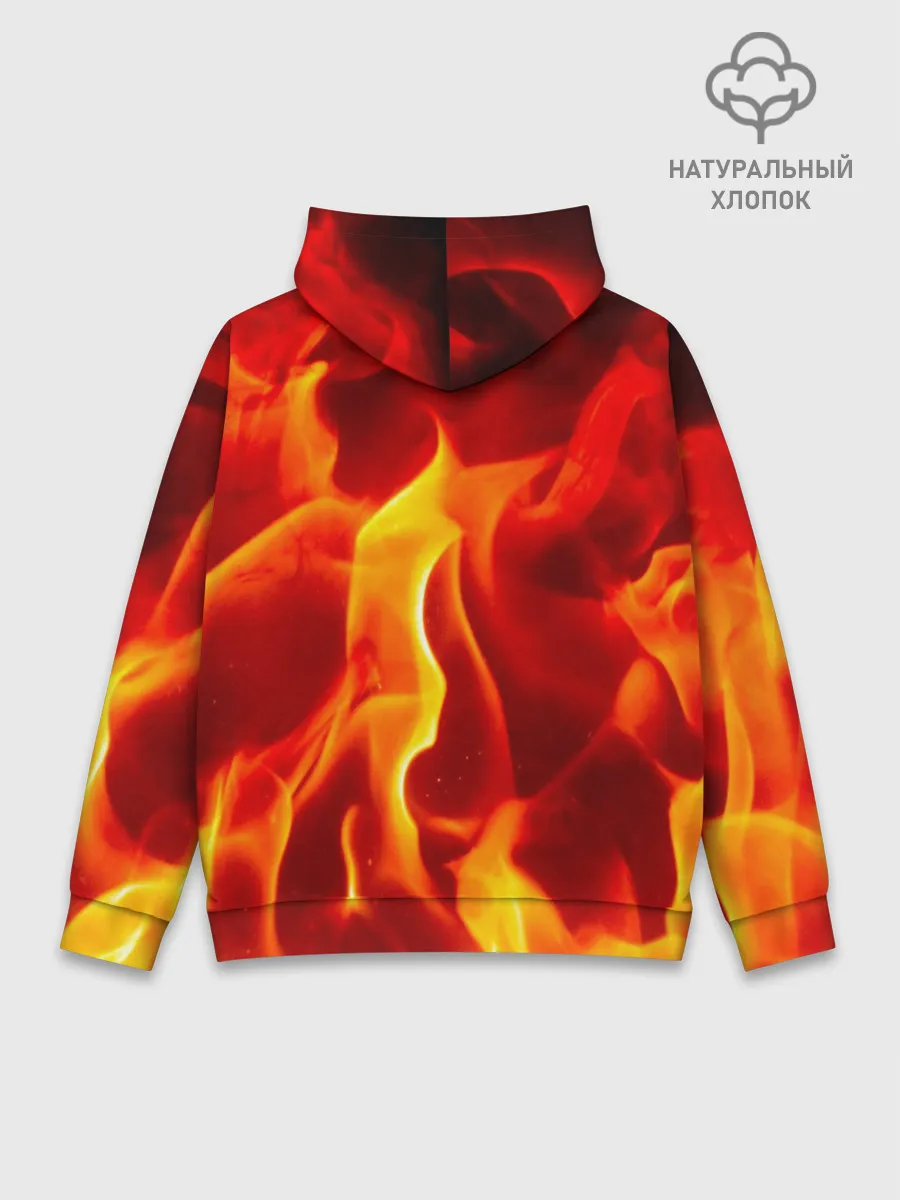 Худи мужской база хлопок / Пламенный