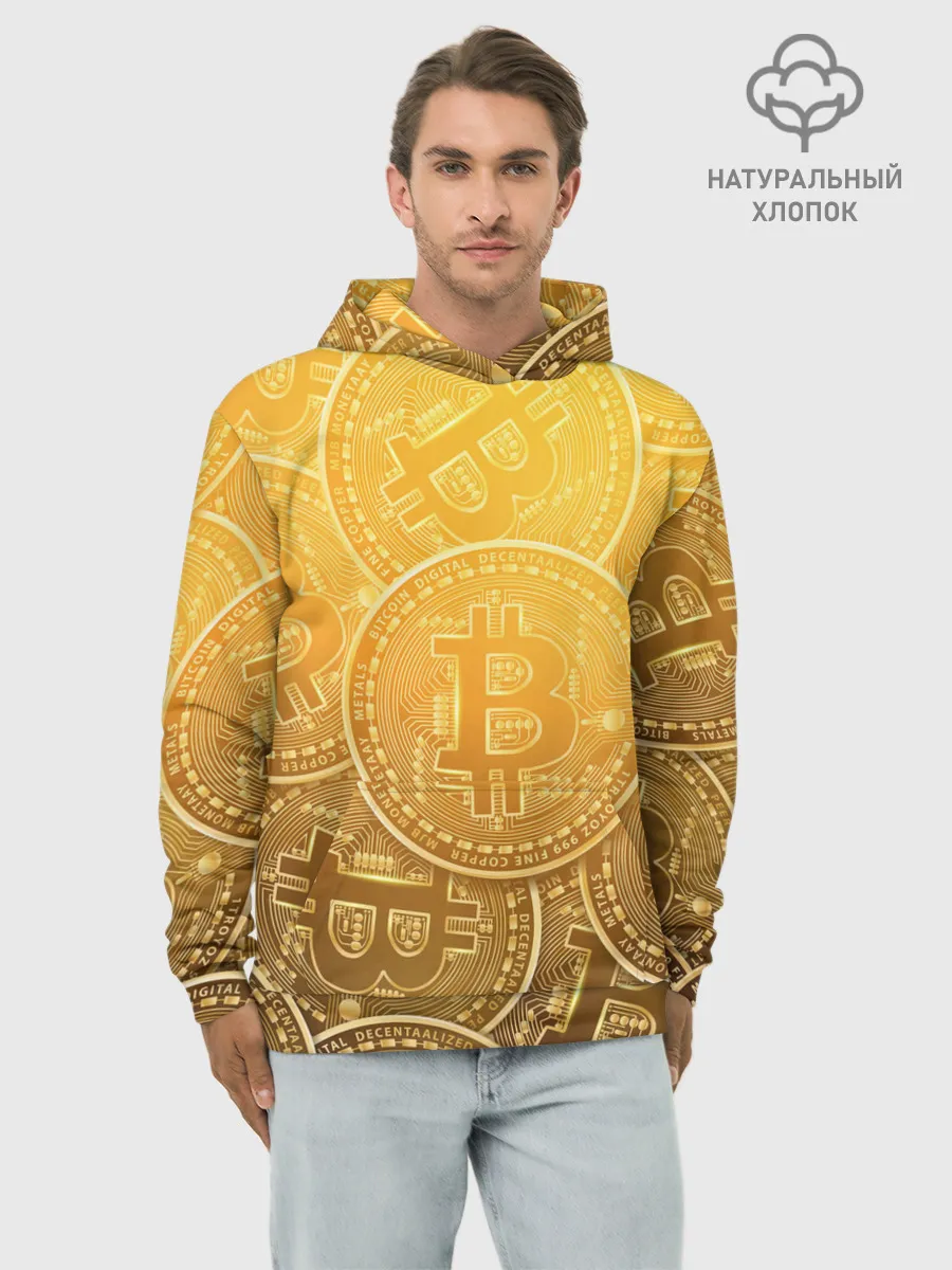 Худи мужской база хлопок / БИТКОИН МОНЕТЫ