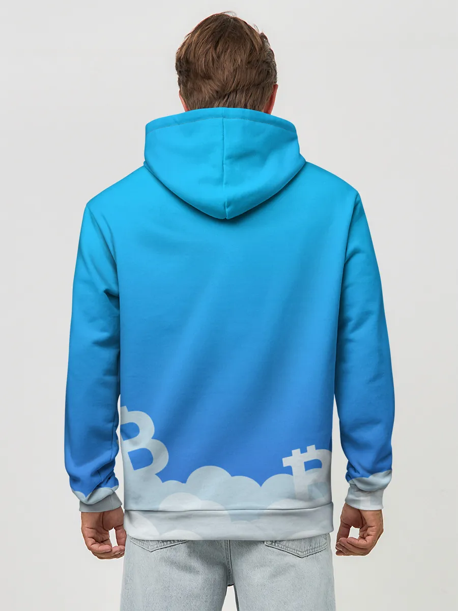 Худи мужской база хлопок / БИТКОИН В КОСМОС