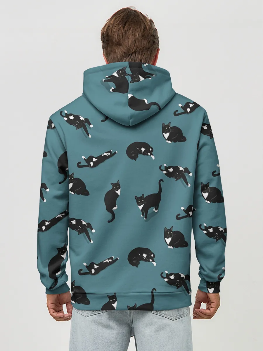 Худи мужской база хлопок / Коты и кошечки
