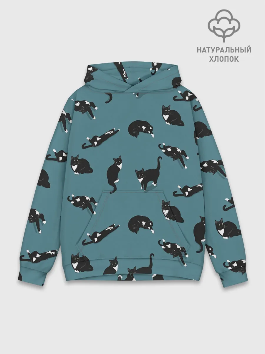 Худи мужской база хлопок / Коты и кошечки